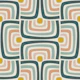 retro geometric scallops - dusty rainbow