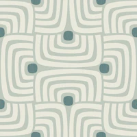 retro geometric scallops - monochrome mint wallpaper