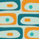 Midcentury Modern Abstract Piquet Teal Orange