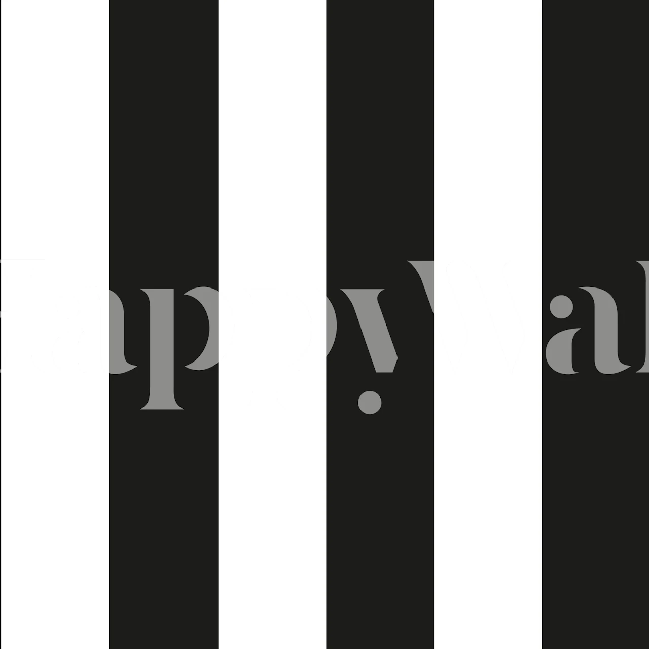 Modern black and white lines wallpaper in a room