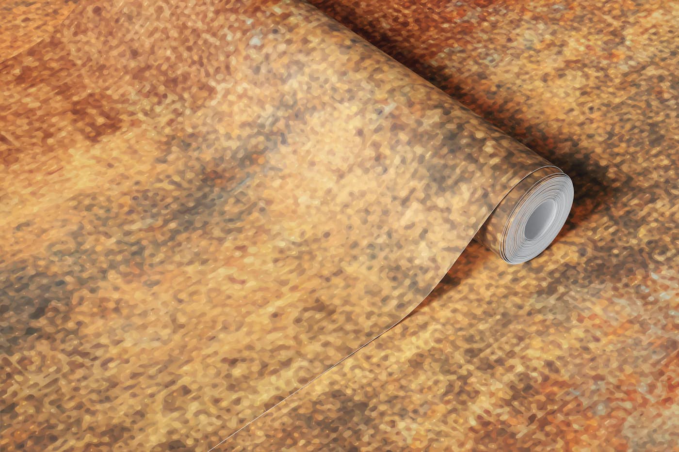 Industrial Rusted Metal Patina Texture wallpaper roll