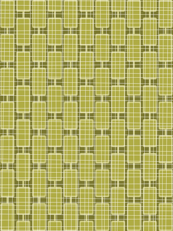 Mid Century Modern Woven Link Avocado Pattern