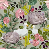 Lovely animals pattern behang