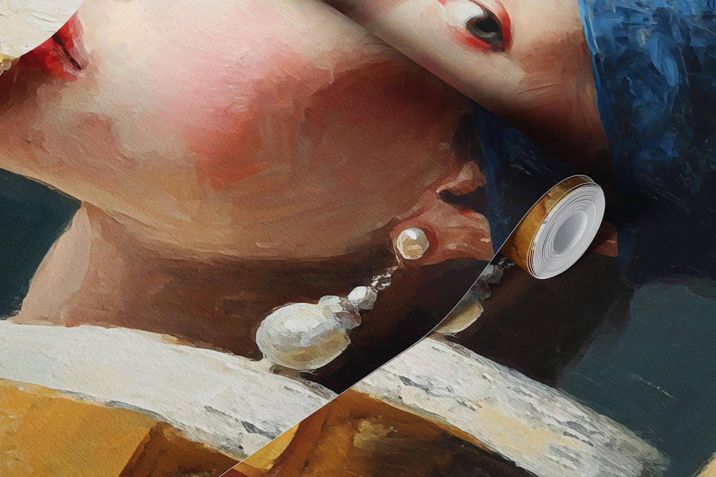 Girl with Pearl Earring Eating Ice Cream wallpaper roll