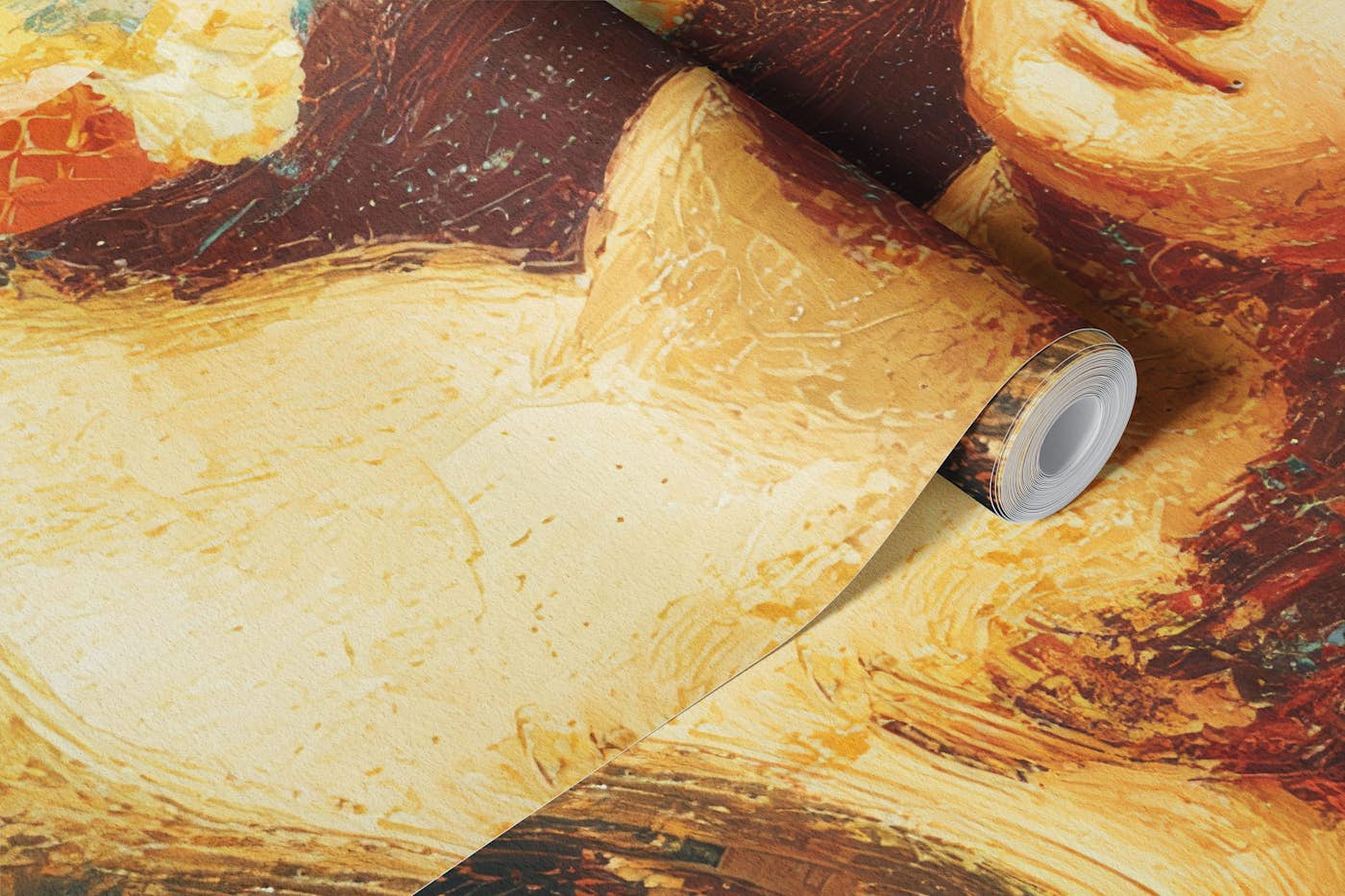 Mona Lisa Enjoying an Ice Cream Cone wallpaper roll