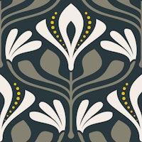 Elegant Vintage Blossom in Gray - L tapet