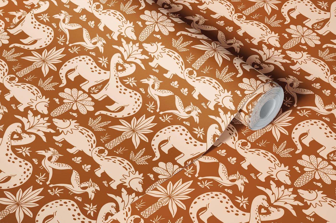 Jurassic Jungle Fun wallpaper roll