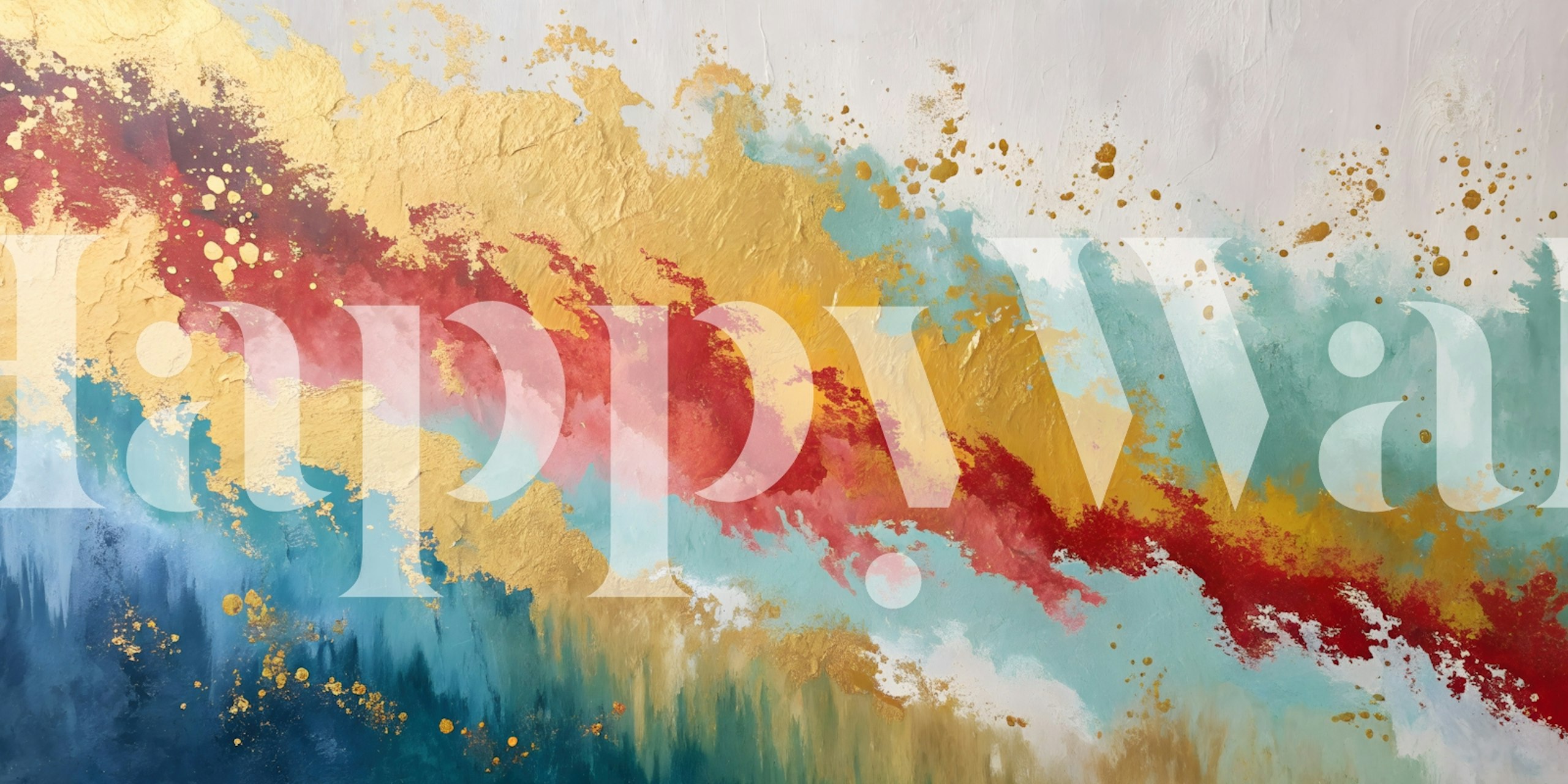 Ταπετσαρία Abstract Color Cascade σε ένα δωμάτιο