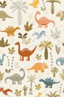 Colorful Dino Jungle Large wallpaper