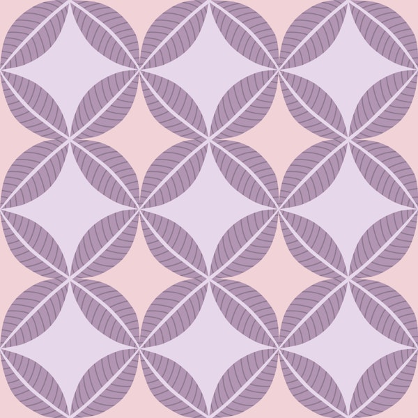 Leaf Circles - pink and lilac - small scale