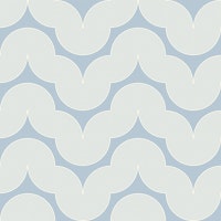 70's Geometry Groovy Waves Baby Blue WP tapete