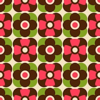 70s Floral Geometry - pink green papiers peint