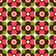 70s Floral Geometry - pink green