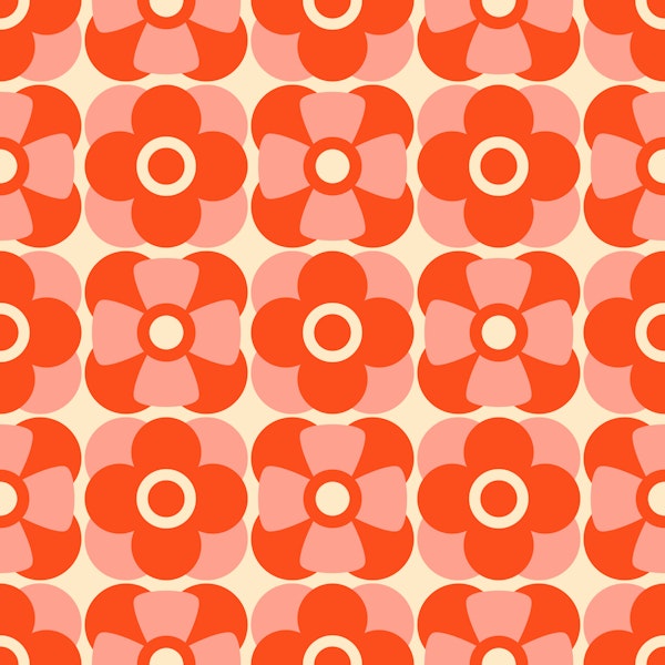 70s Floral Geometry - pink