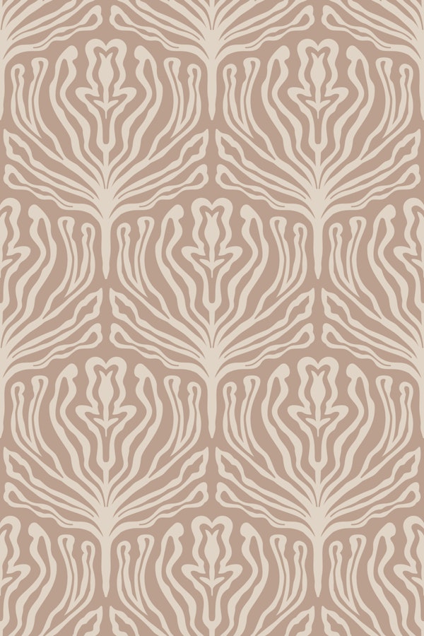 Elegant Abstract Florals - Beige Brown