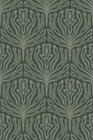 Elegant Abstract Florals - Dark sage Green wallpaper