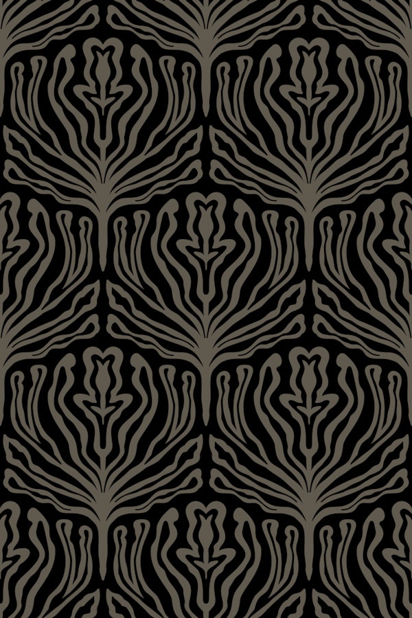 Elegant Abstract Florals - Black