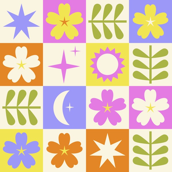 Checkered Stardust & Primroses Colorful SP