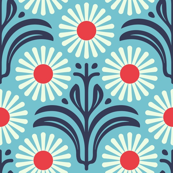 Modern Daisy Bliss in Blue - S