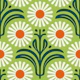 Modern Daisy Bliss in Green - S