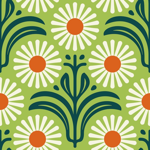 Modern Daisy Bliss in Green - S