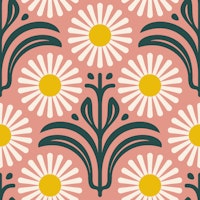Modern Daisy Bliss in Pink - S tapete