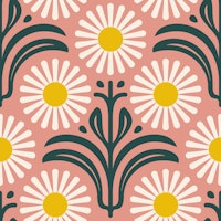Modern Daisy Bliss in Pink - L tapete