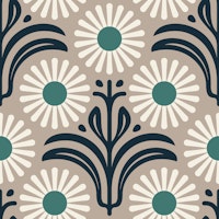 Modern Daisy Bliss in Beige - S tapet