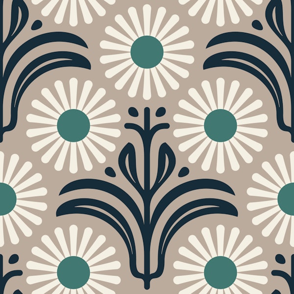Modern Daisy Bliss in Beige - L