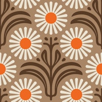 Modern Daisy Bliss in Brown - L tapet