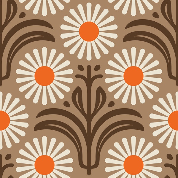Modern Daisy Bliss in Brown - L