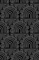 Doodled Sun Flowers Arches - Black ταπετσαρία