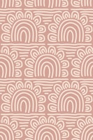 Doodled Sun Flowers Arches - light brown ταπετσαρία