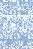 Doodled Sun Flowers Arches - lavender blue ταπετσαρία