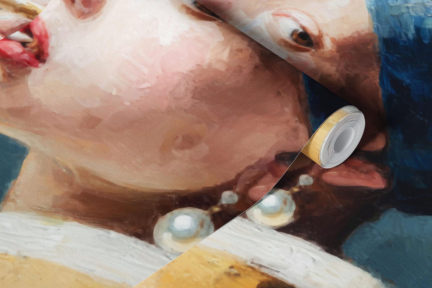Girl with Pearl Earring Smoking Joint wallpaper roll