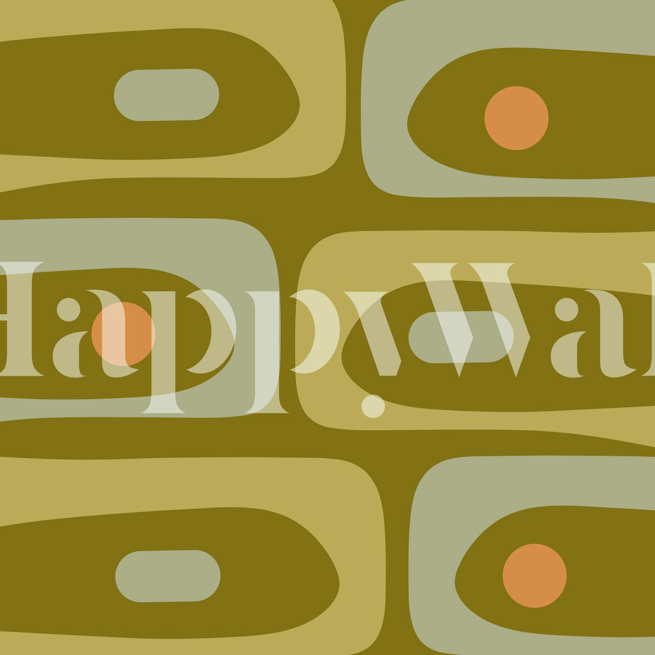 Minimalistische Mid Century Modern Abstract behang in een kamer