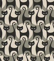 cats on dots - taupe grey carta da parati