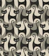 cats on dots - taupe grey