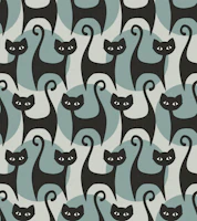 cats on dots - mint carta da parati