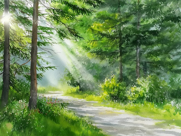 Morning Rays in the Forest