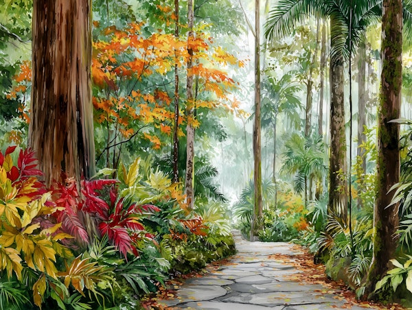 Autumn Forest Walkway