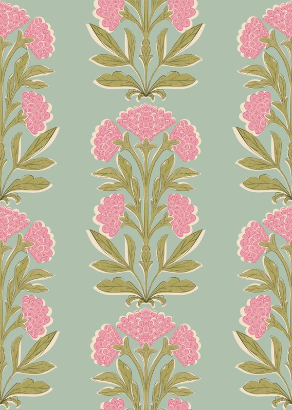 Block print classic floral