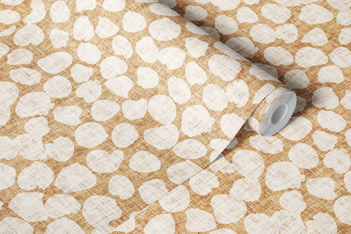 Natural Modern Japandi Abstract Spot Mustard wallpaper roll