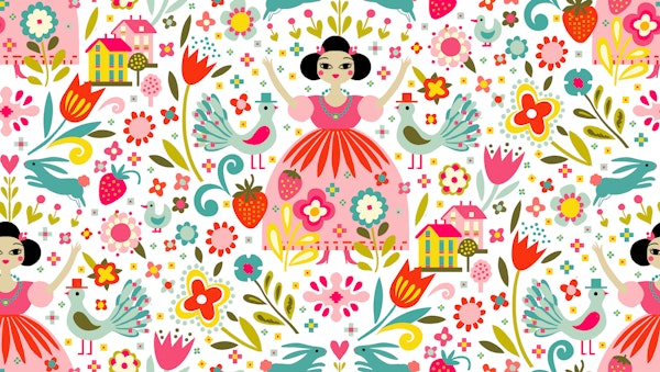 blooming spring folk art Light