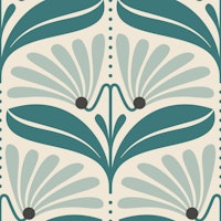 Vintage Petal Charm in Teal - S tapeta