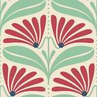 Vintage Petal Charm in Magenta Green - S tapeta