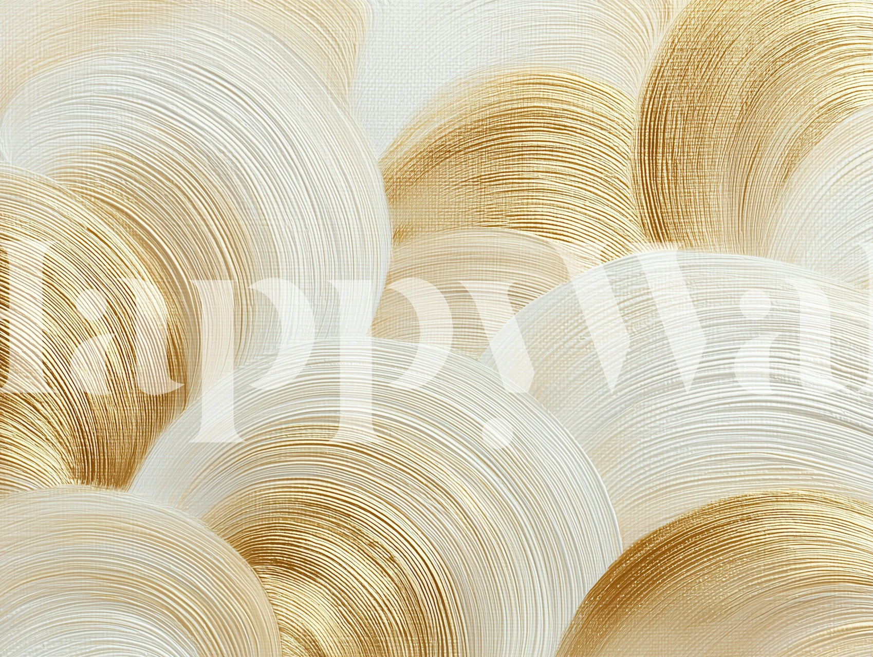 Gold and white abstract swirling pattern wallpaper