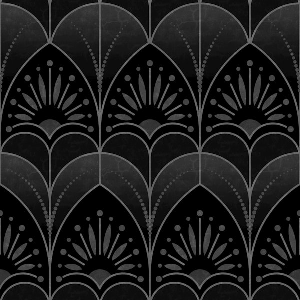 Mimosa Art Deco Black and Gray