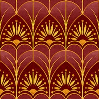 Mimosa Art Deco Maroon and Metal Gold papiers peint
