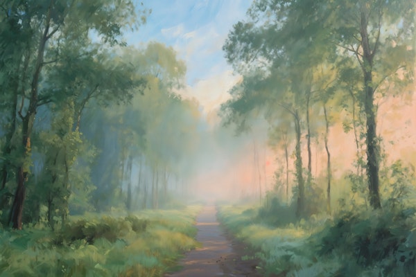 Tranquil Forest Path Painting